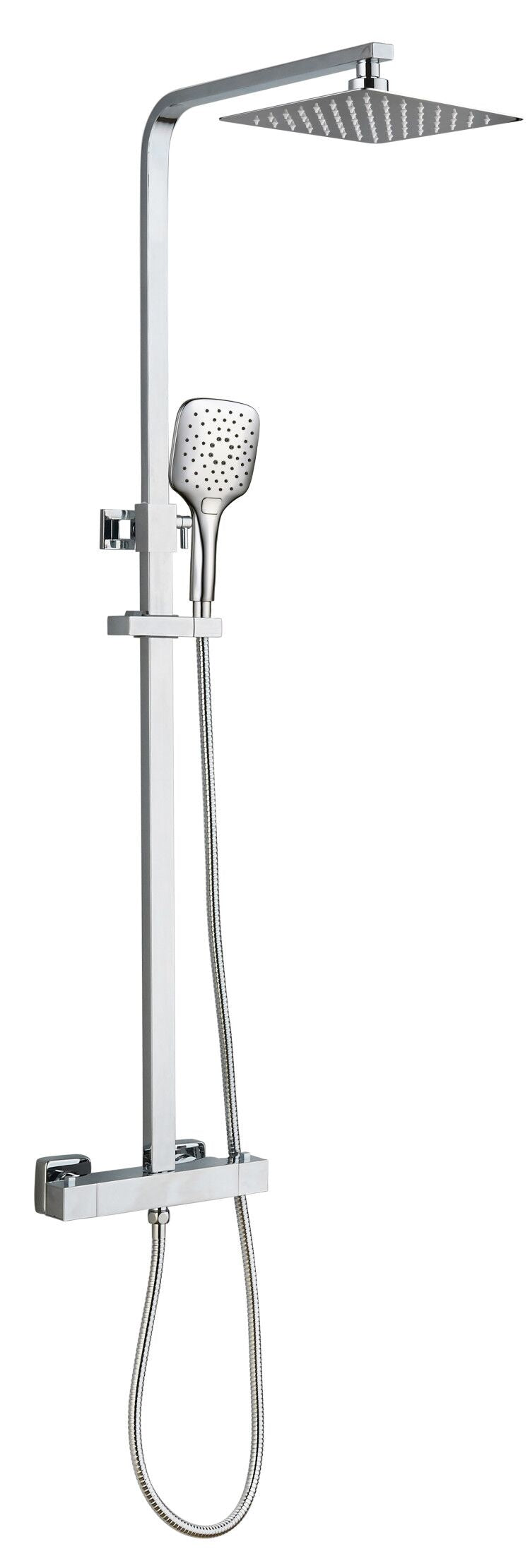 Menai Premium Square Thermostatic Overhead Shower Kit - Chrome - product image 3