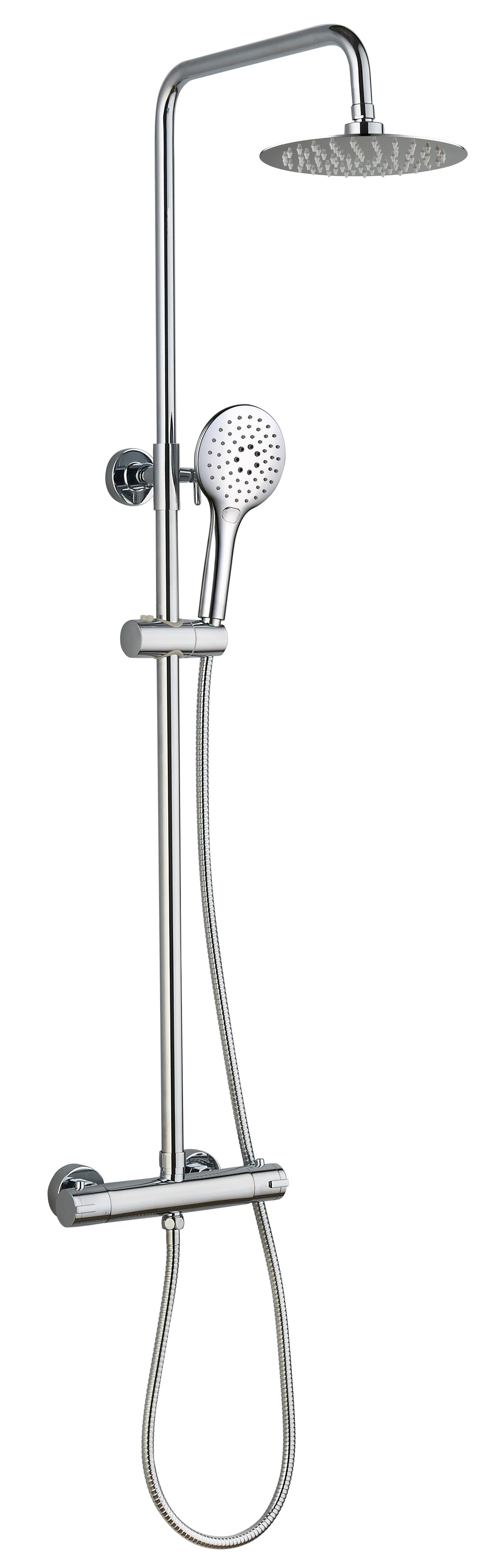 Menai Premium Round Thermostatic Overhead Shower Kit - Chrome - product image 3