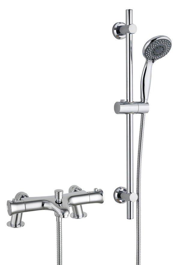 Plumb Essential Thermostatic Bath Shower Mixer Riser Kit - Chrome - product image 2