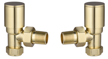 Modern Round Angle Rad Valves - Brushed Brass