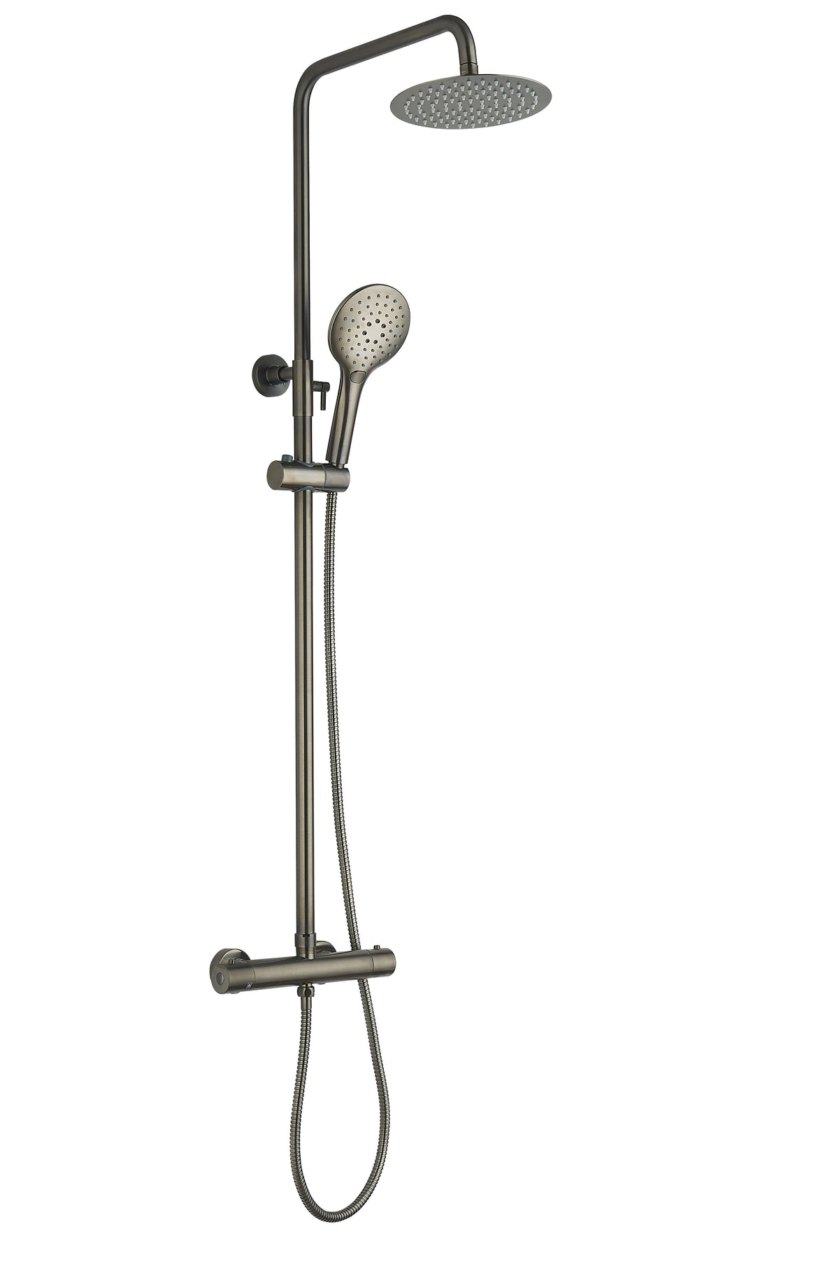 Menai Premium Round Thermostatic Overhead Shower Kit - Gunmetal - product image 2