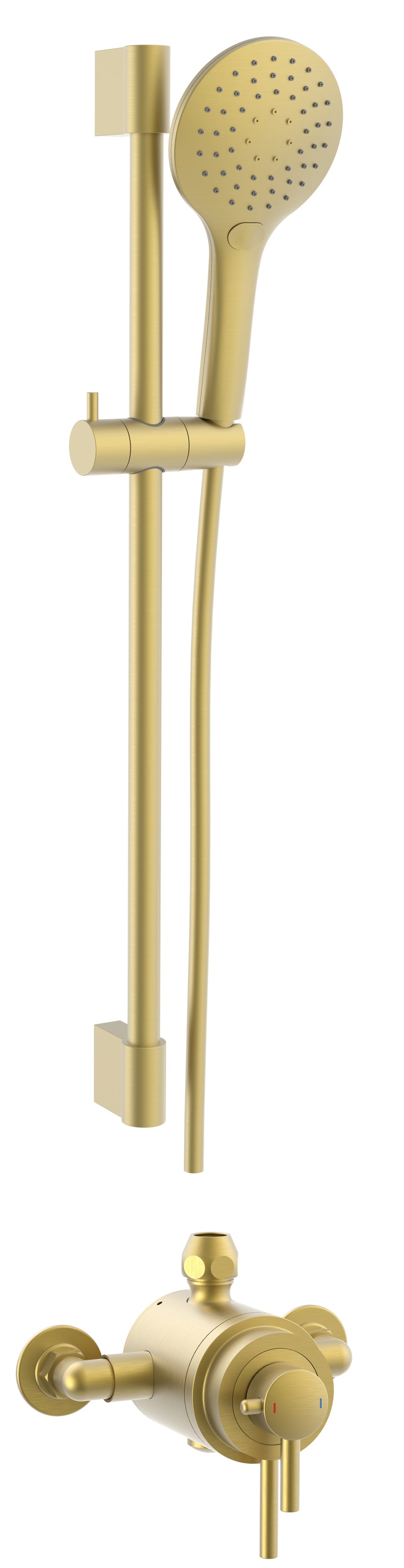 Conwy Concentric Dual Control Shower Kit - Brushed Brass - product image 2