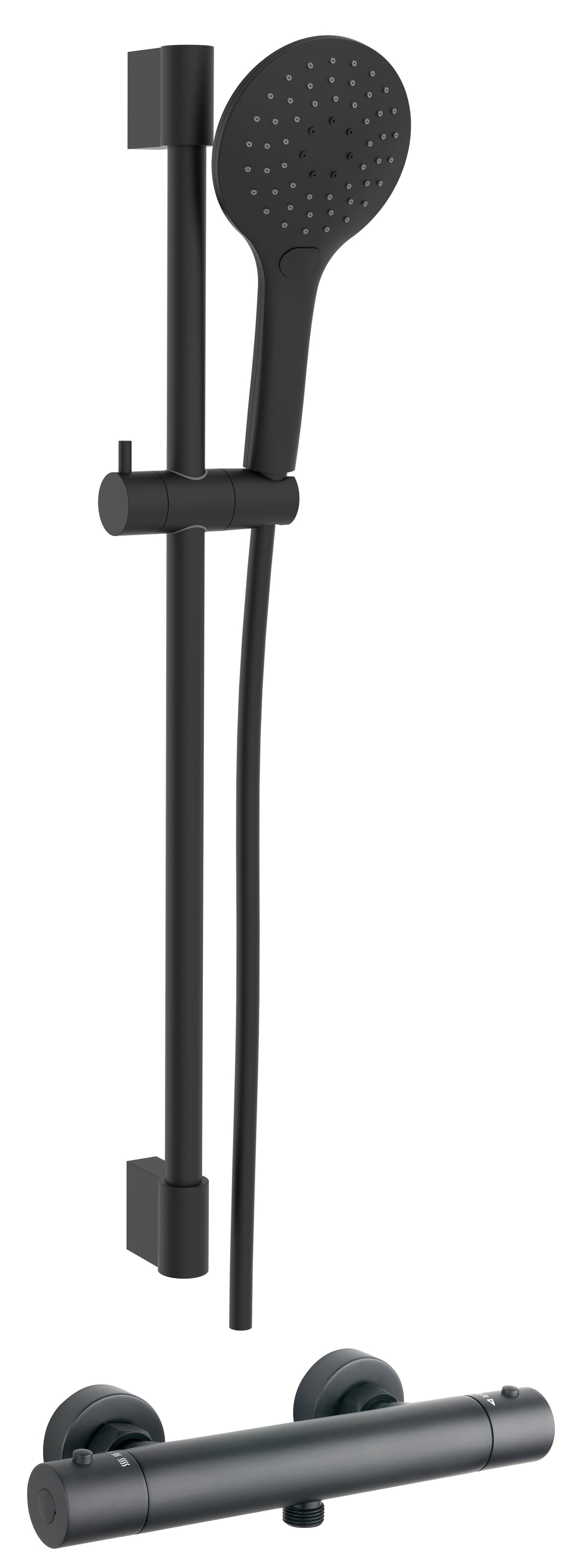 Round Thermostatic Bar Valve & 3 Mode Riser Kit - Black - product image 3