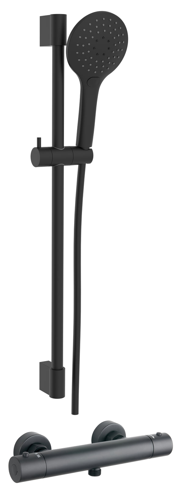 Round Thermostatic Bar Valve & 3 Mode Riser Kit - Black - product image 3