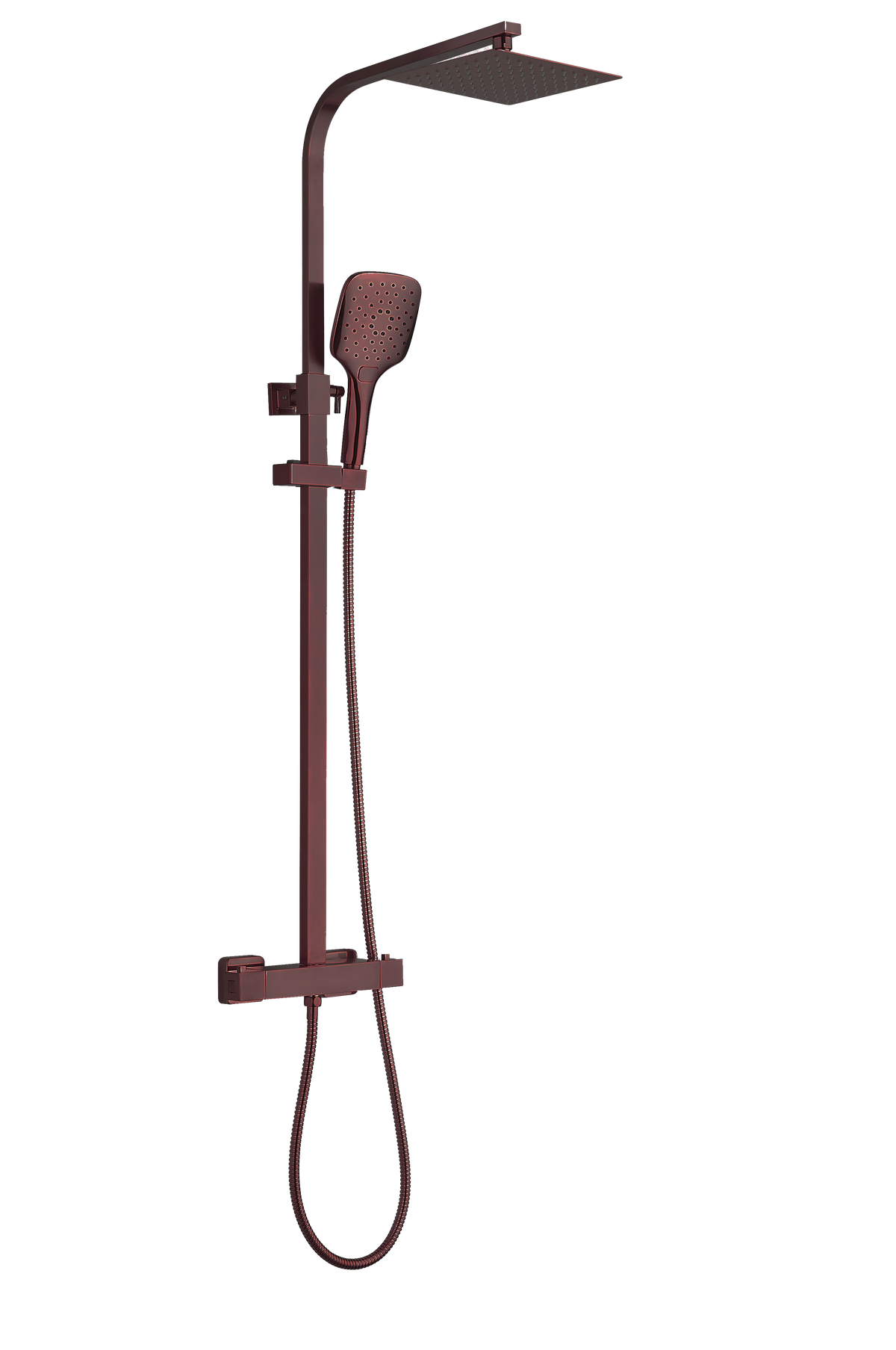 Menai Premium Square Thermostatic Overhead Shower Kit - Brushed Bronze - product image 2
