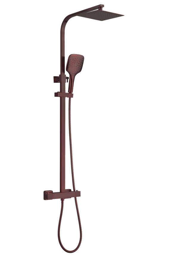 Menai Premium Square Thermostatic Overhead Shower Kit - Brushed Bronze - product image 2