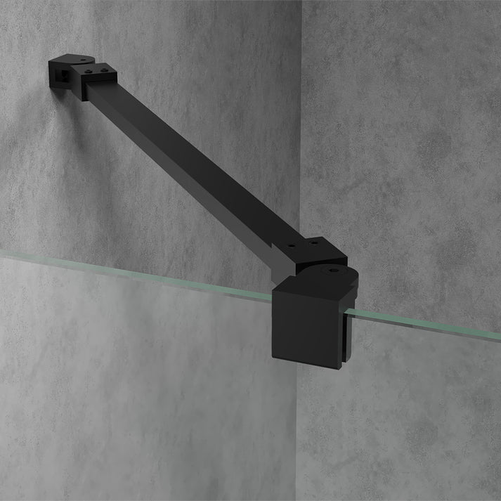 Wet Room Arm Corner Swivel Brackets - Black