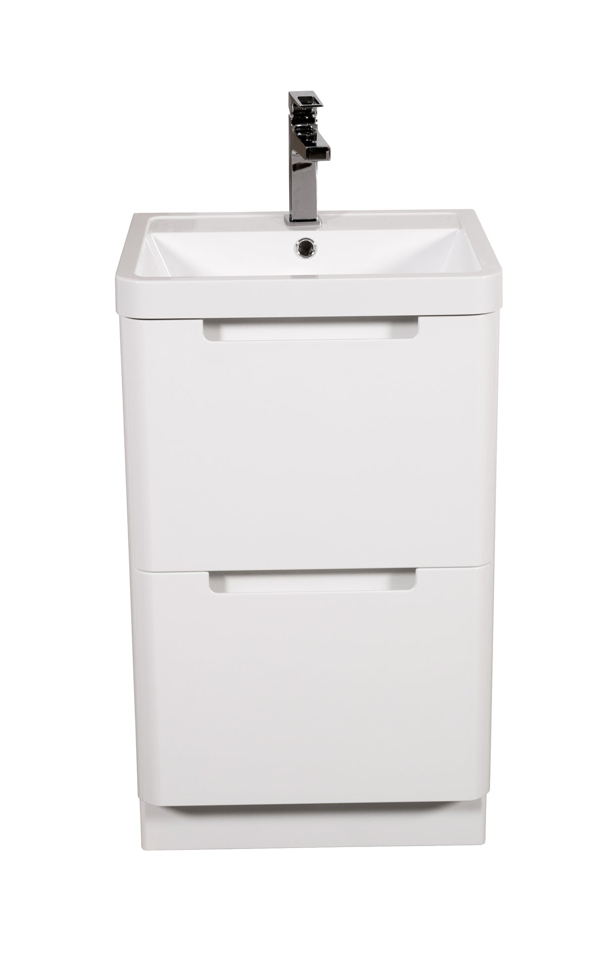 Monza 500mm Vanity & Basin White Gloss - Floor Standing