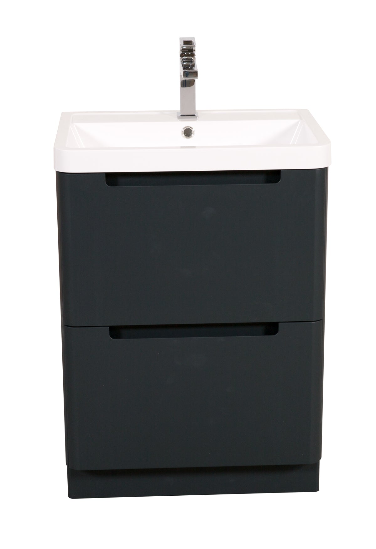 Monza 600mm Vanity & Basin Shadow Grey - Floor Standing
