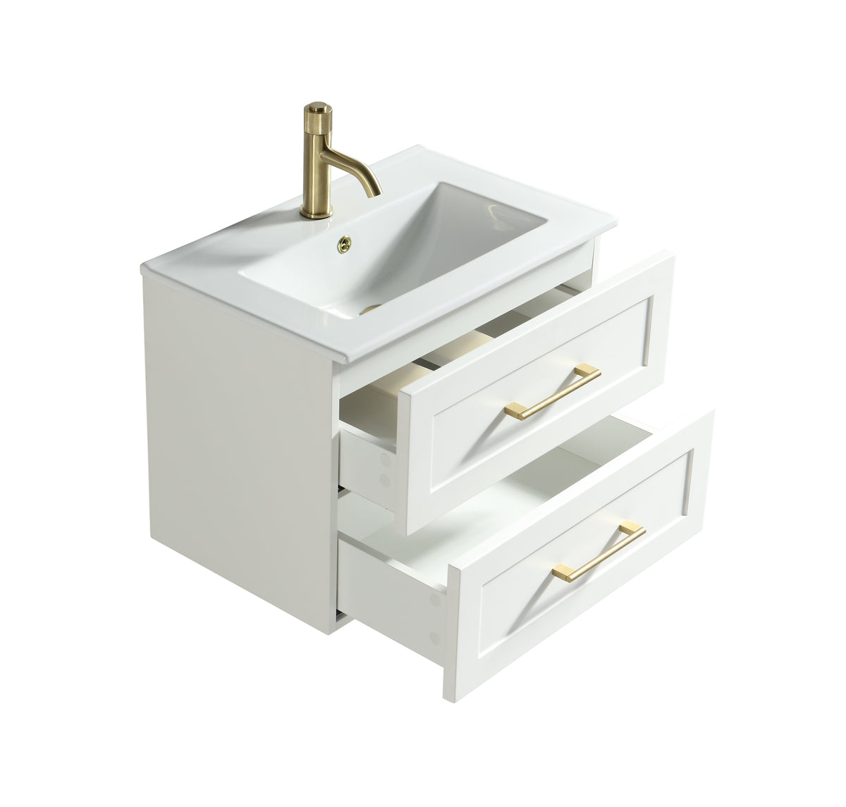 Bakewell 600mm Wall Hung Vanity & Basin - Silk White