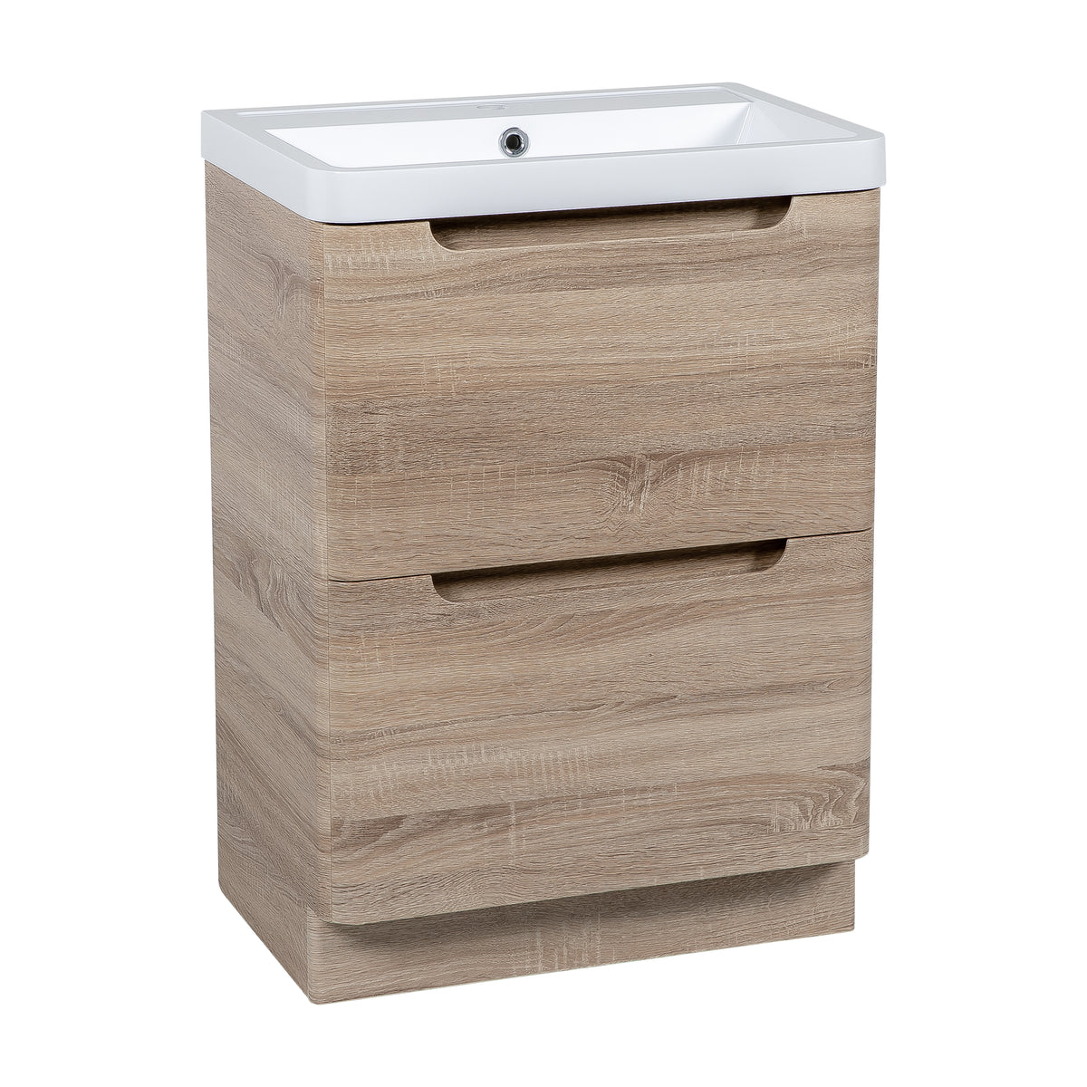 Monza 600mm Vanity Unit & Basin Country Oak - Floor Standing