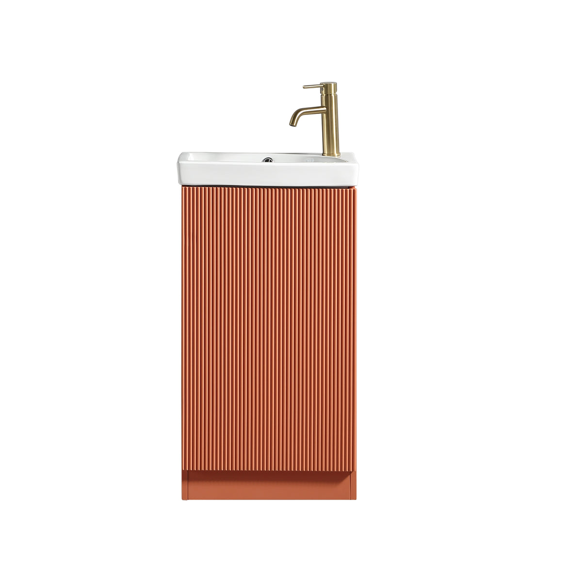 Flauto Mini 450mm F/S Cloakroom Vanity & Basin -Bruciata Orange