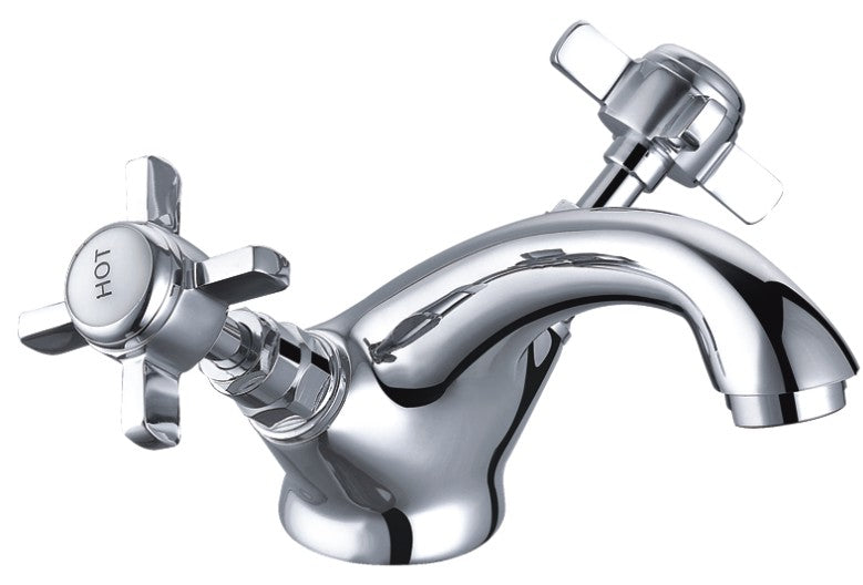 Tenby Cross Traditional Cross Basin Mixer - Chrome - product image 2