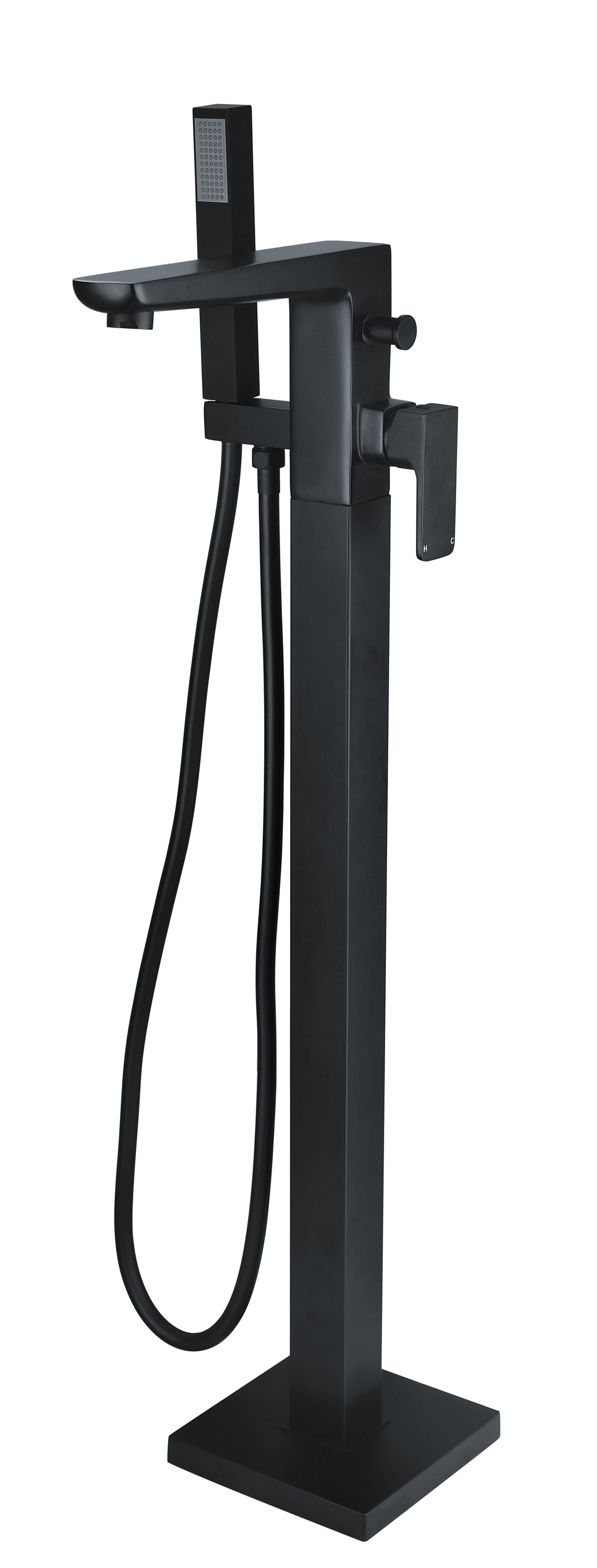 Swansea Black Floor Standing Bath Filler - Black - product image 2