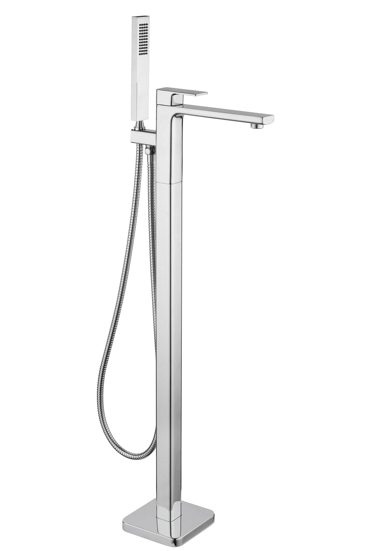 TB+ Quadrado Square Freestanding Bath Tap with Shower Mixer Chrome - product image 2