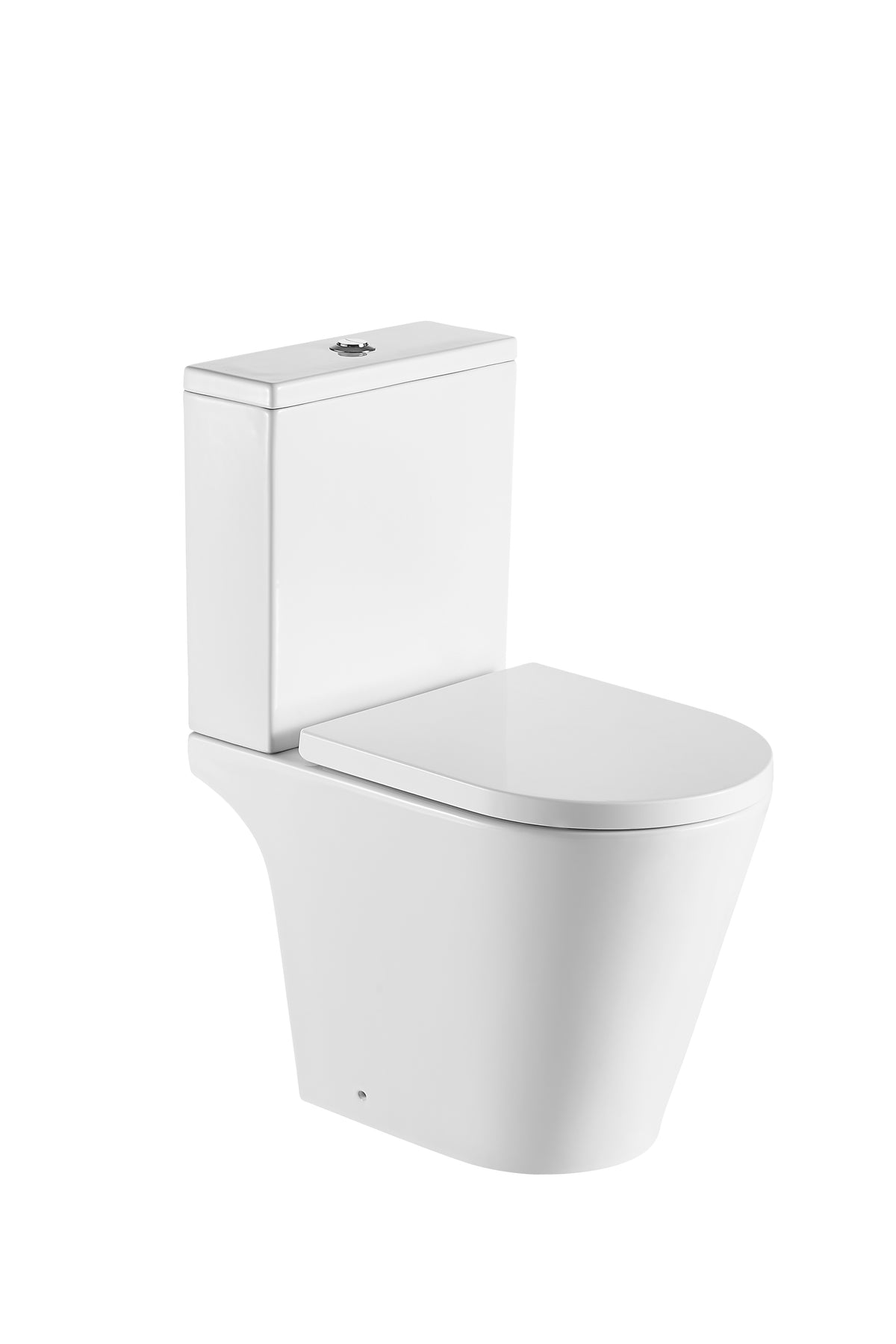 Ferrara Rimless Comfort Height, 595 Short Projection D Shape Pan, Cistern, Seat & Fittings - Open Back - product image 2