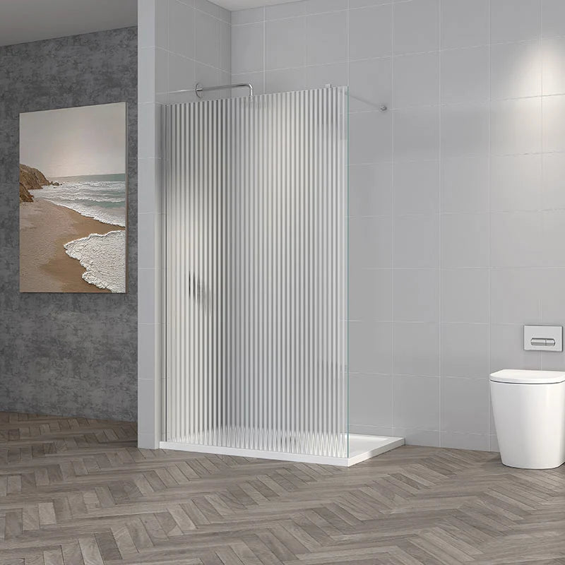 TI8 Fluted Wetroom Panel - 1000x1950mm w. Chrome Profile Kit