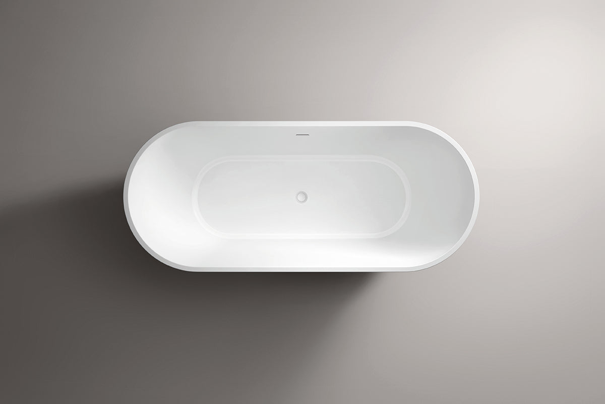 Amalfi Gloss White Freestanding Bath inc. white waste - 1650 x 700