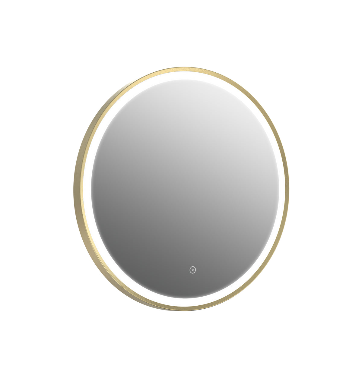 Rosie Brushed Brass LED Round Touch Mirror w. Demist & Colour Change - 600mm - product image 2