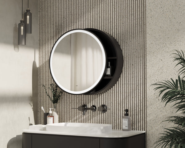Monty Round Single Door LED Mirror Cabinet 600mm - product image 2