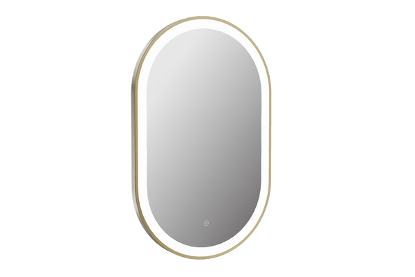 Martha Brushed Brass LED Touch Mirror w. Demist - 500x800x40 mm
