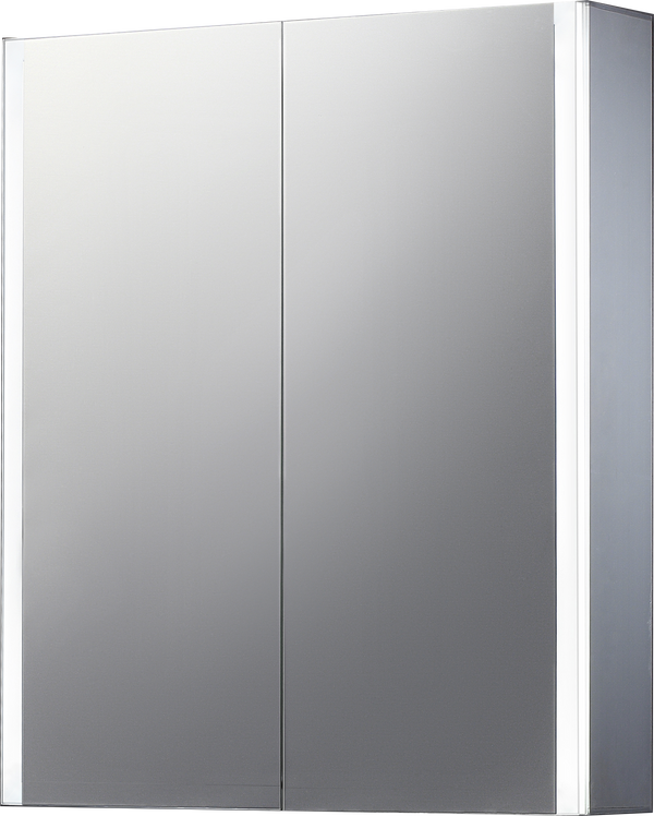 Beau Double Door Mirror CabinetLED Side Strips w. Sensor Switch & Shave Socket - 600x700mm - product image 2