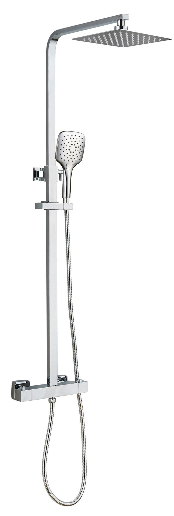 Menai Premium Square Thermostatic Overhead Shower Kit - Chrome - product image 3