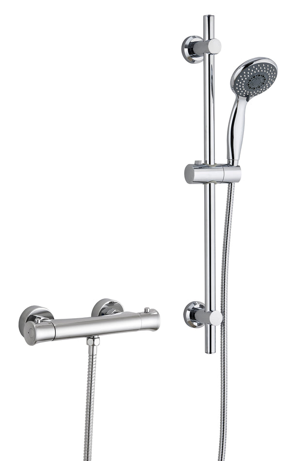 Plumb Essential Thermostatic Shower Riser Kit - Chrome - product image 3