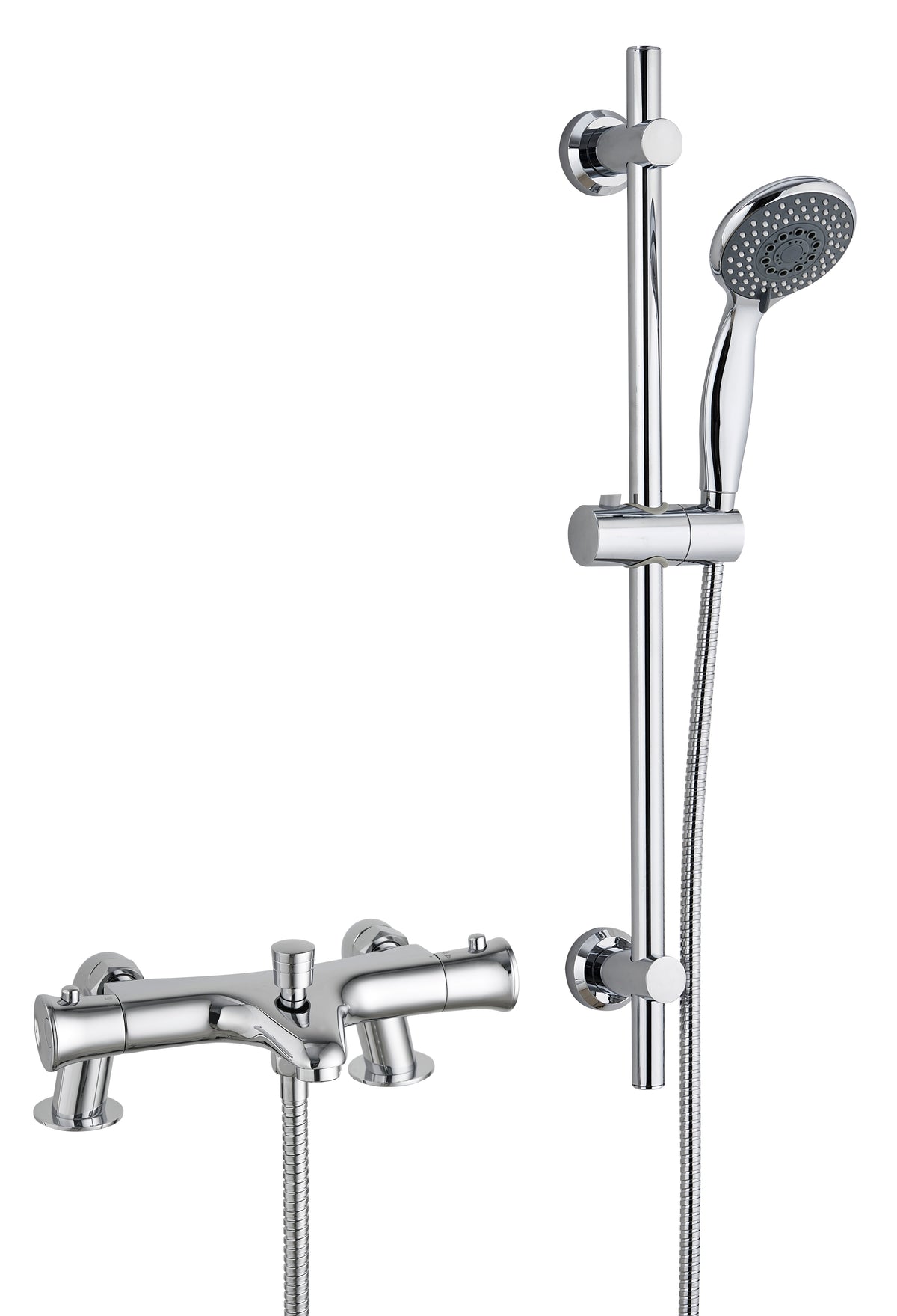 Plumb Essential Thermostatic Bath Shower Mixer Riser Kit - Chrome - product image 2