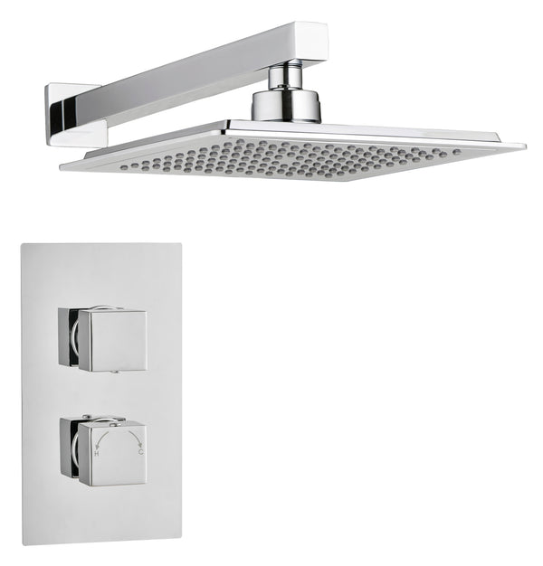 Square Concealed Thermostatic 2 Handle 1 Way Shower Kit (Wall) - Chrome - product image 3