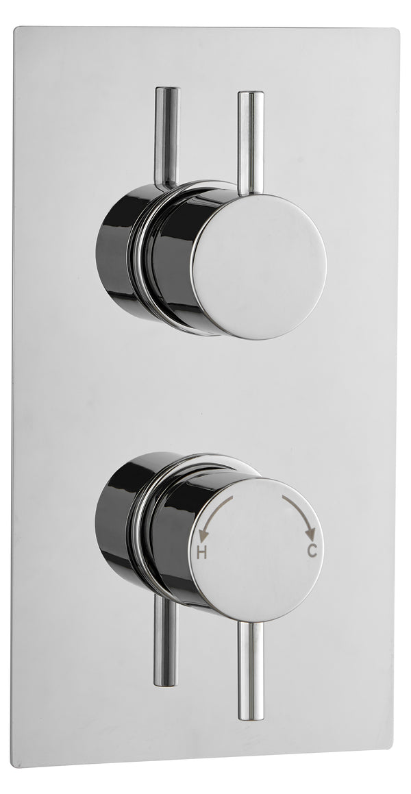 Round Concealed Thermostatic 2 Handle 2 Way Shower Valve - Chrome - product image 3