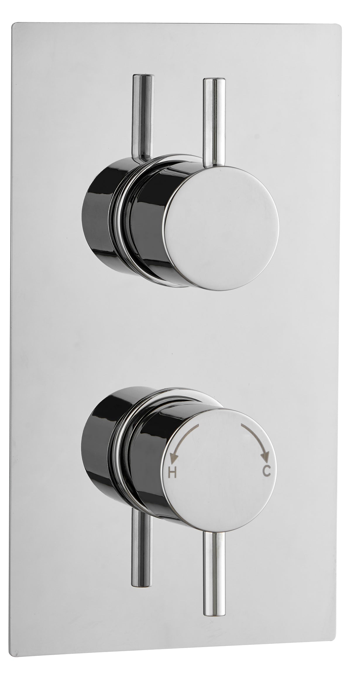 Round Concealed Thermostatic 2 Handle 2 Way Shower Valve - Chrome - product image 2