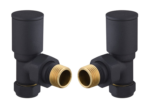 Modern Round Angle Towel Rail Valves - Anthracite