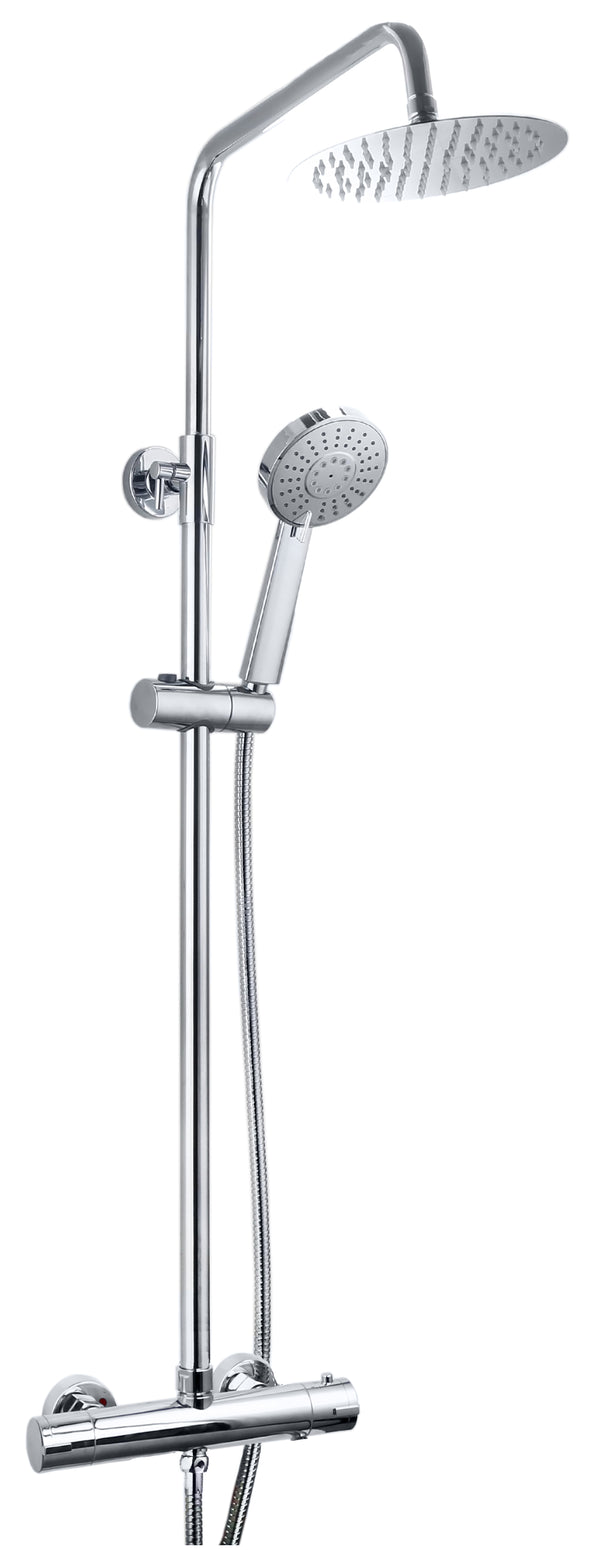 Plumb Essential Round Thermostatic Overhead Shower Kit - Chrome - product image 2