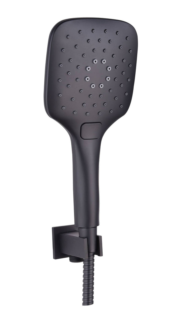 Black Square Wall Outlet Elbow with Bracket, Hose & Handset - Black - product image 3