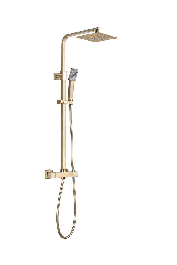 Plumb Essentials Square Shower Kit - Brushed Brass - product image 4