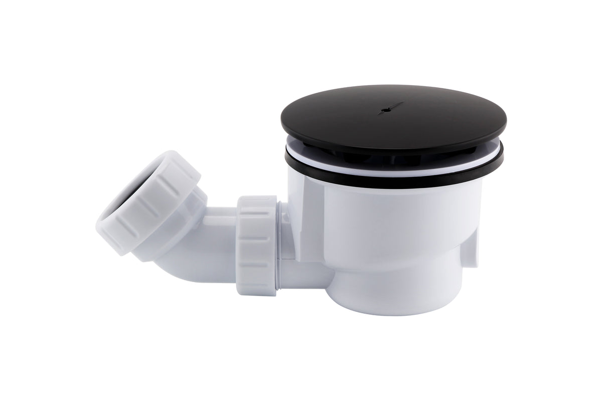Premium 90mm High Flow Shower Waste with Black Cover