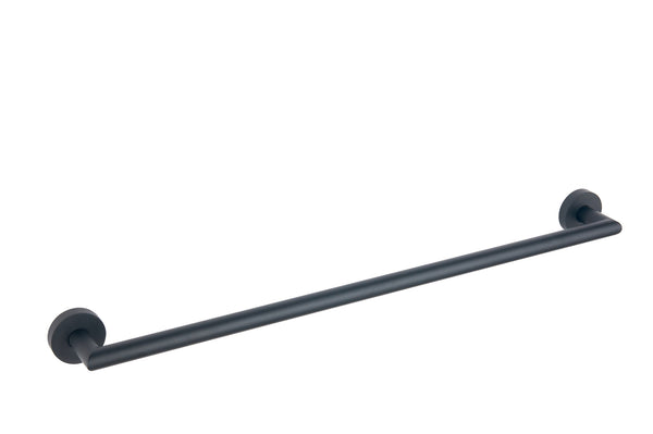 Melbourne Round 600mm Single Towel Rail - Matte Black - product image 3