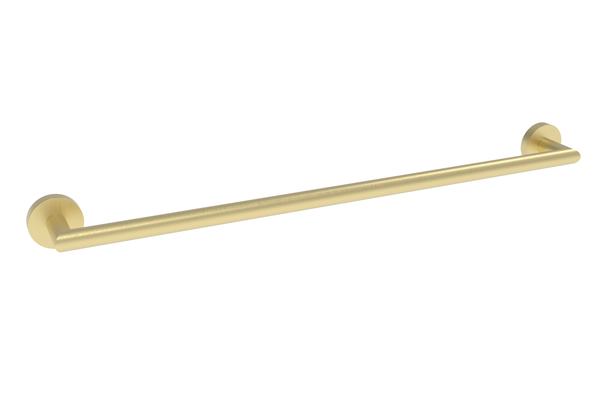 Melbourne Round 600mm Single Towel Rail - Brushed Brass - product image 2
