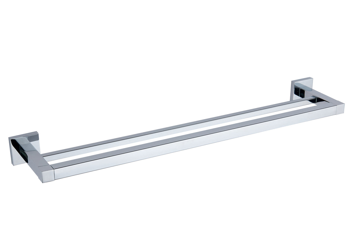 Sydney Square 600mm Double Towel Rail - Chrome - product image 2