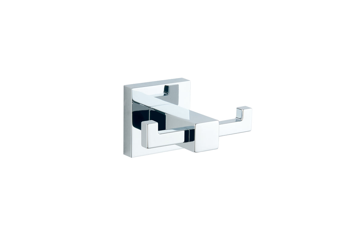 Sydney Square Double Robe Hook - Chrome - product image 2