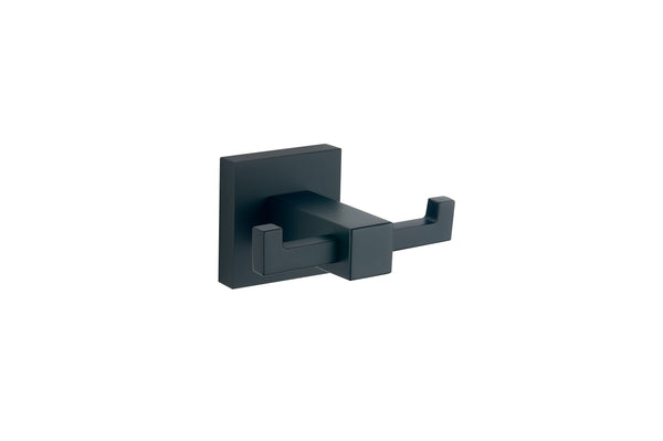Sydney Square Double Robe Hook - Matte Black - product image 2