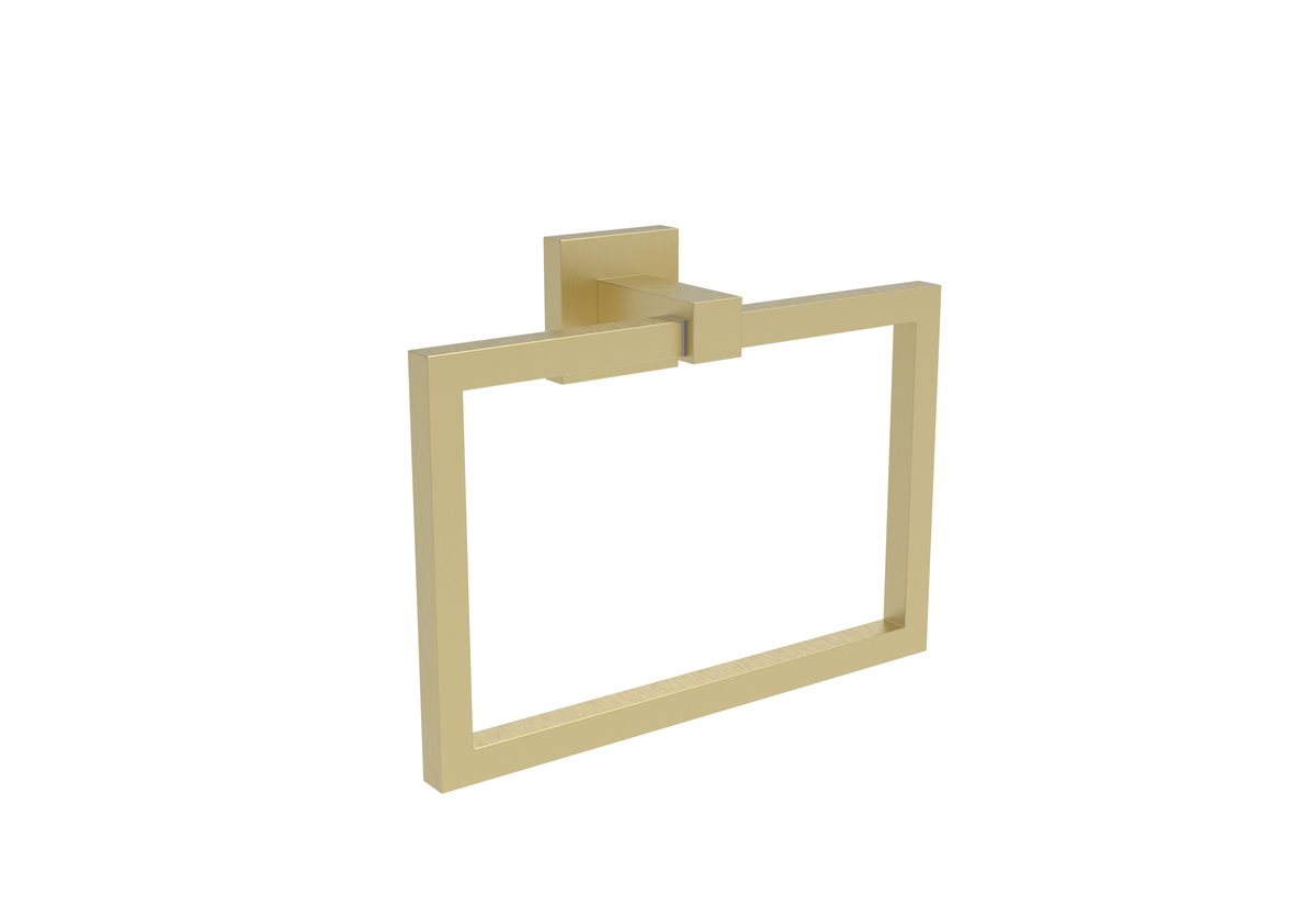 Sydney Square Towel Ring - Brushed Brass