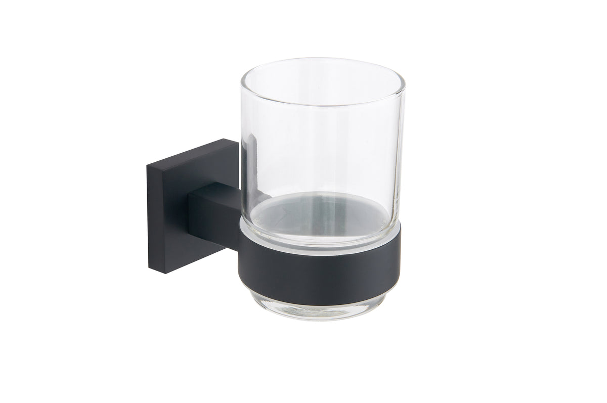 Sydney Square Tumbler & Holder - Matte Black - product image 2
