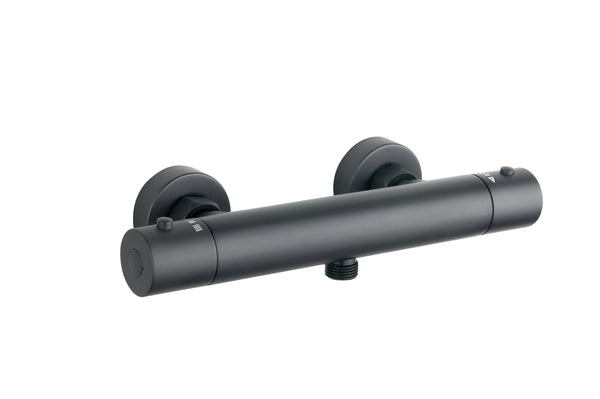Black Round Thermostatic Bar Valve w. Easy Fit Kit - Black - product image 3