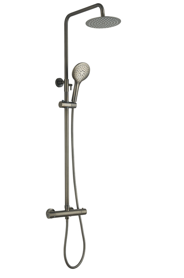 Menai Premium Round Thermostatic Overhead Shower Kit - Gunmetal - product image 3