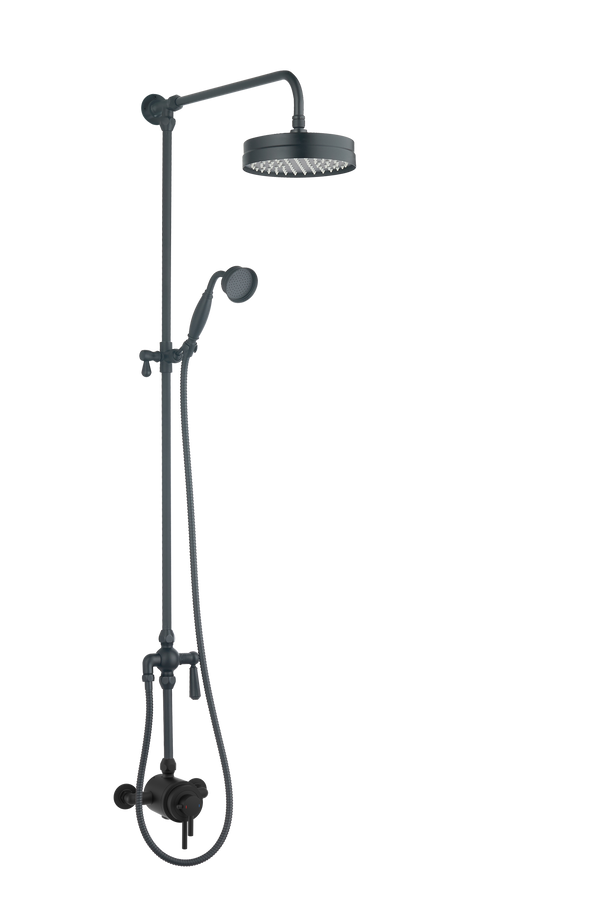 Beaumaris Modern Traditional Overhead Shower Kit - Black - product image 2