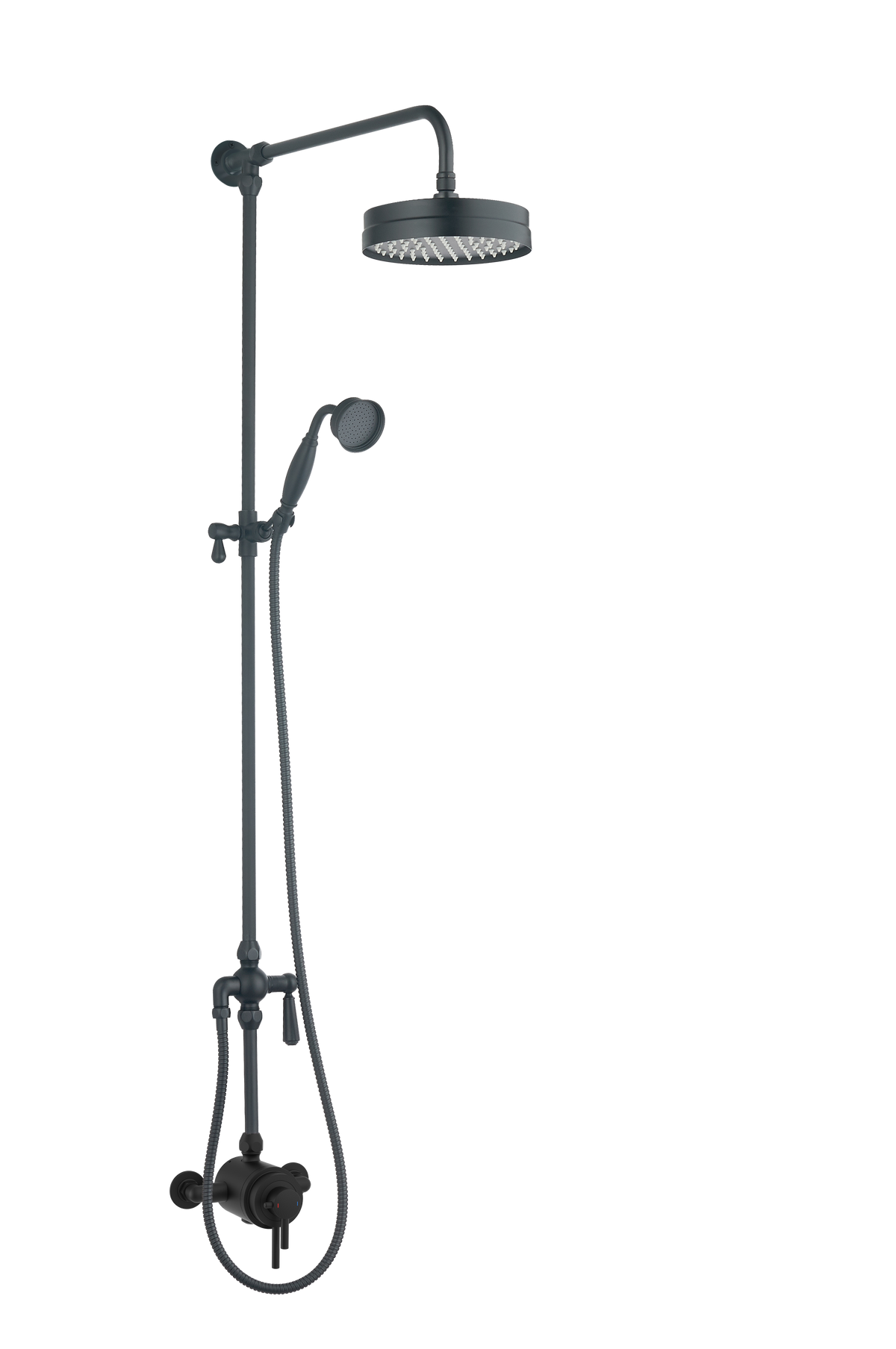 Beaumaris Modern Traditional Overhead Shower Kit - Black - product image 2