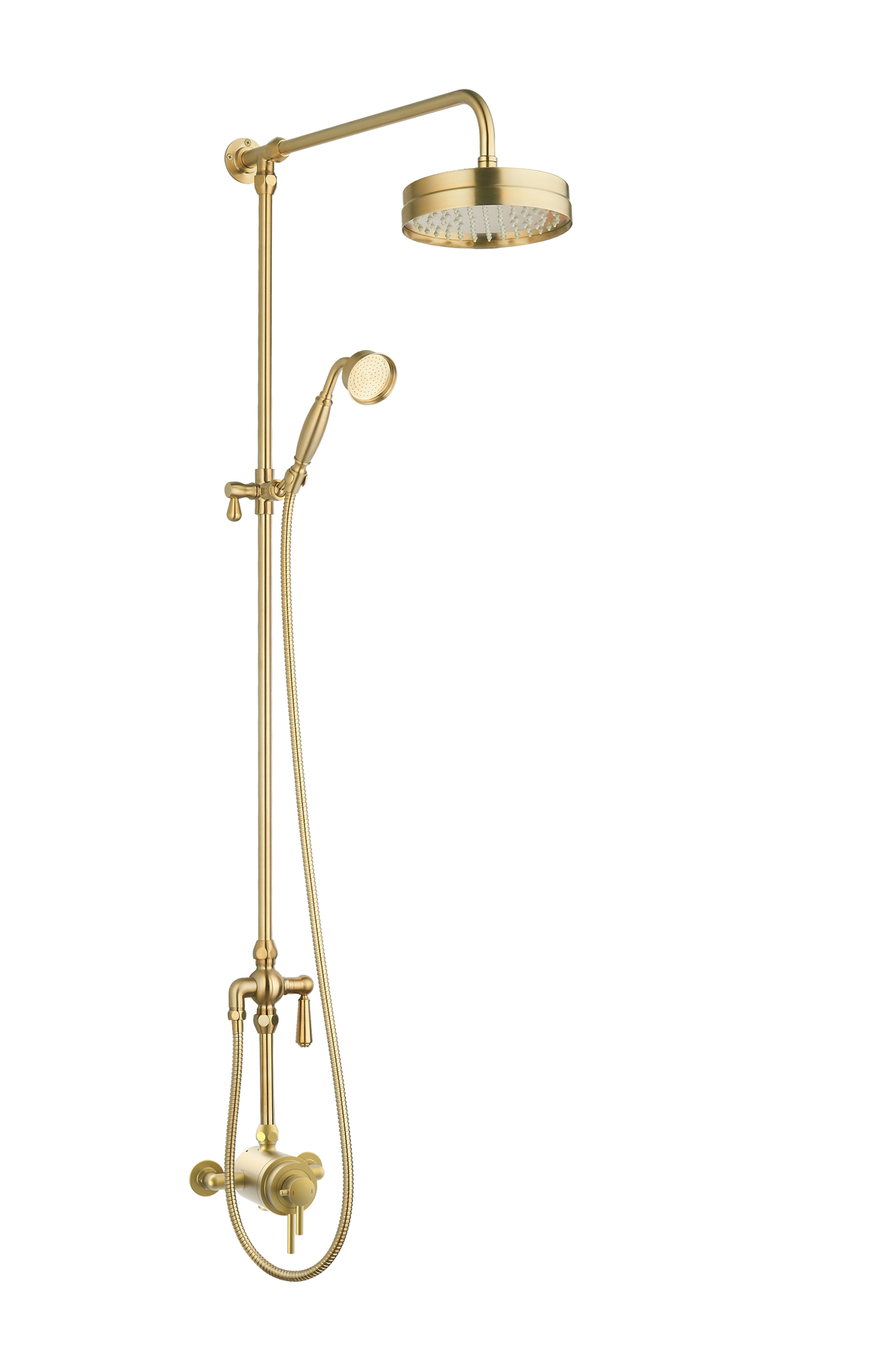 Beaumaris Modern Traditional Overhead Shower Kit - Brushed Brass