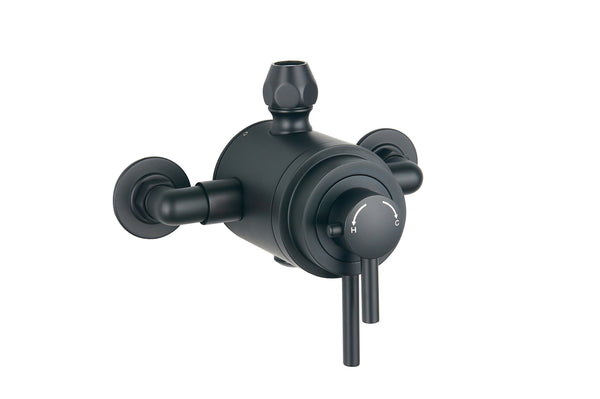 Conwy Black Concentric Thermostatic Mixer Valve (Exposed) - Black - product image 4